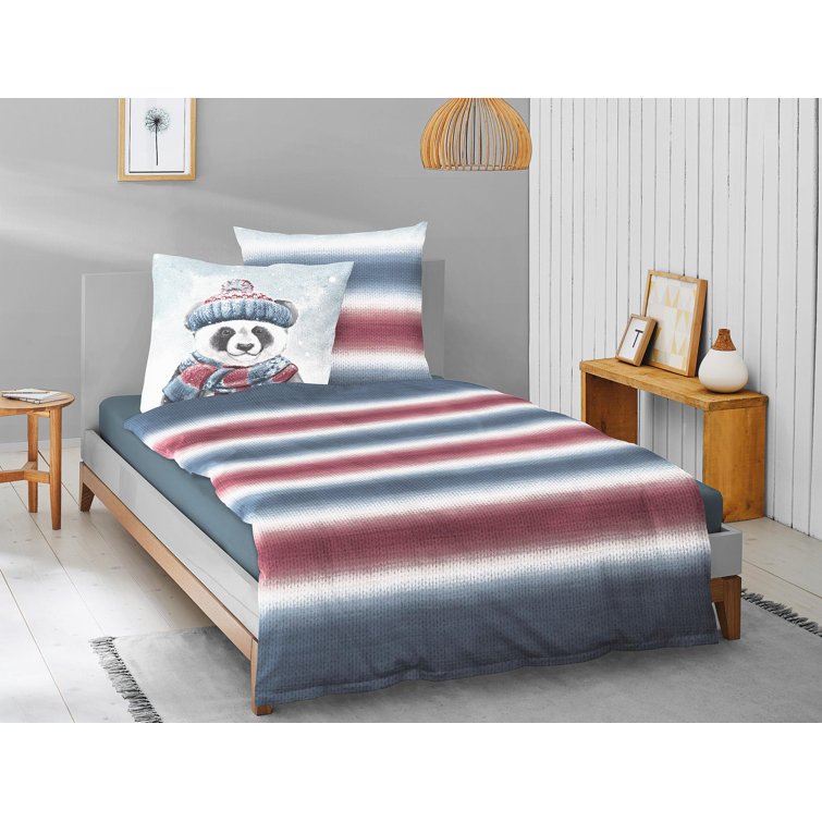 Irisette Dublin Red/White/Navy Cotton 32 TC Duvet Cover Set Wayfair.co.uk